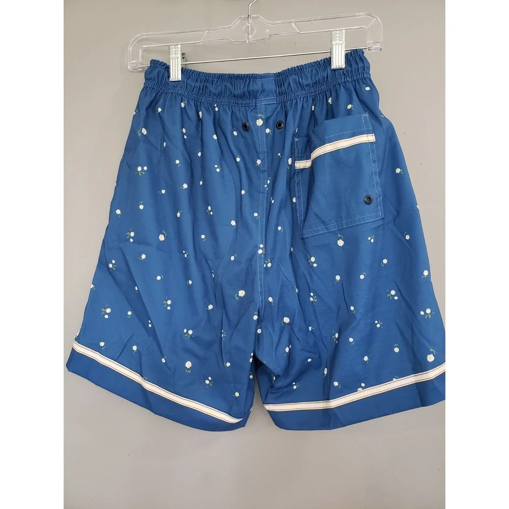 NEW Agua Bendita Mens Size 30 Swim Trunks BLUE FLORAL cruise beach nautical vaca